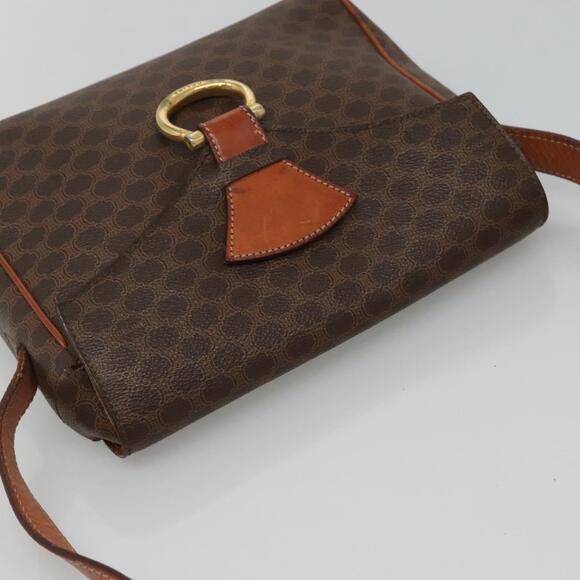 CELINE Macadam Canvas Shoulder Bag Pvc Leather Brown Gold - Picture 6 of 12